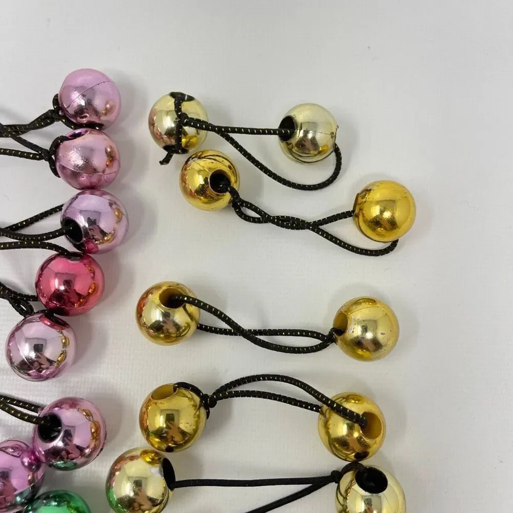 Twin Bead Hair Knocker Pony Tail Holders Bubbles Balls Tie Backs Lot of 19 Sets